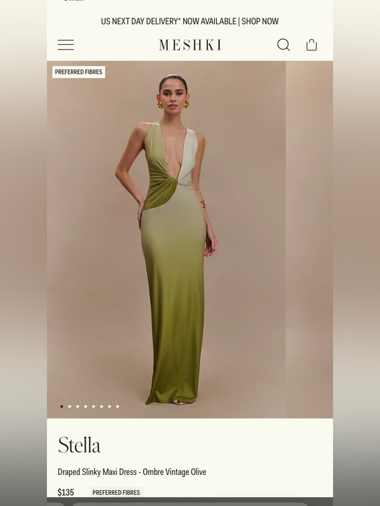 Meshki Dresses & Skirts - Meshki Olive & Cream Twist-Front Maxi Dress